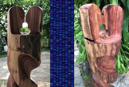 Detalle de la obra ADN del Amor, del escultor Ibo Bonilla